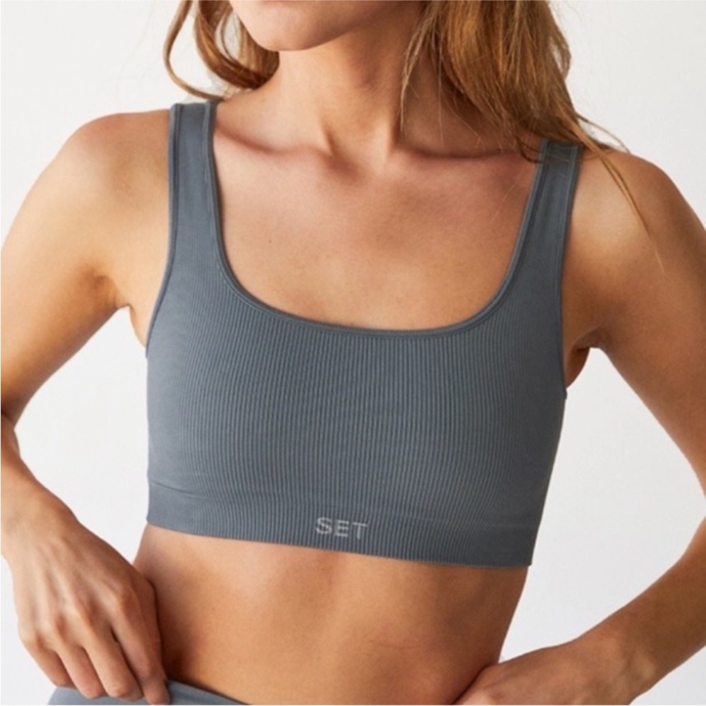 SET ACTIVE SCULPTFLEX Box Cut Bra in Slate